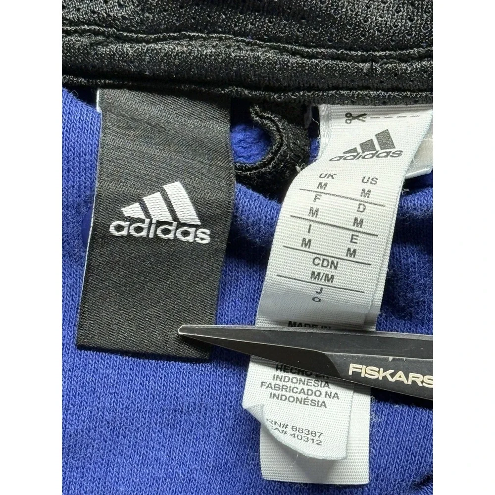 Adidas Blue‎ Hoodie Sweatshirt Men's Medium pullover fleece sweatshirt